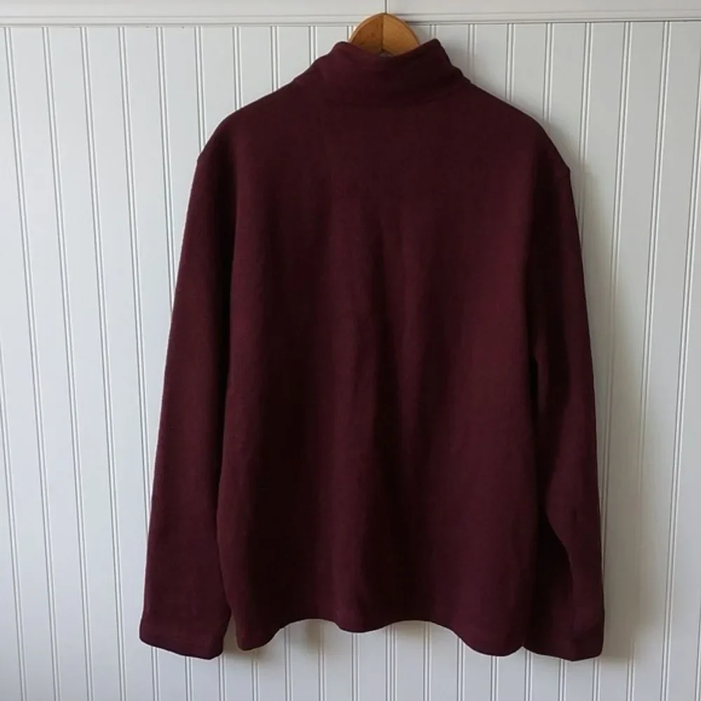 GH Bass Men's XXL Mock‎ Neck 1/2 Zip Plum Pullover Sweater Dad